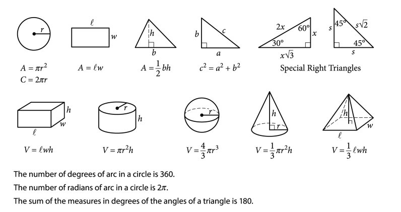 Formules de géométrie utiles pour le SAT